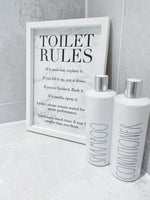 Toilet Rules Funny Humorous Bathroom Wall Decor Print - With Or Without Marble