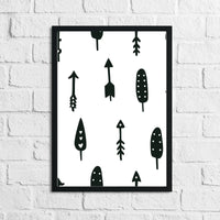 Scandinavian Arrow Pattern Children's Nursery Bedroom Wall Decor Print