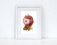 Apple & Cinnamon Winter Christmas Seasonal Wall Home Decor Print