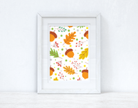 Autumn Fall Leaves Autumn Seasonal Wall Home Decor Print