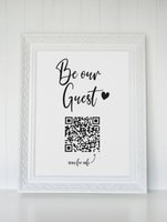 Be Our Guest Heart Wifi QR Scan Home Wall Decor Print