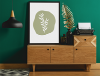 Boho Leaf Pattern 2022 Boho Hippie Simple Home Wall Decor Print