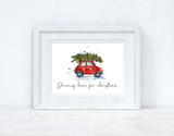 Driving Home For Christmas Seasonal Wall Home Decor Print