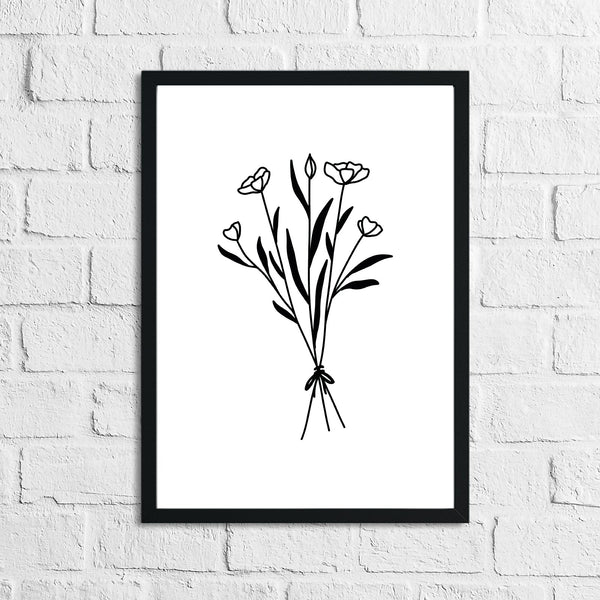 Flower 1 Simple Line Work Bedroom Home Wall Decor Print