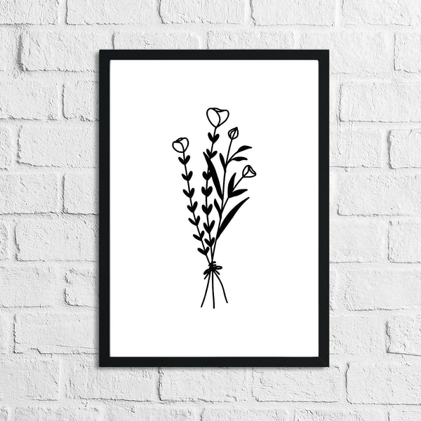 Flower 2 Simple Line Work Bedroom Home Wall Decor Print