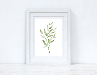 Greens Watercolour Leaves 3 Bedroom Home Wall Decor Print