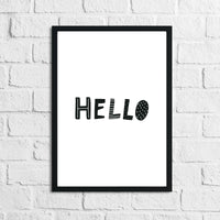 Scandinavian Hello Word Children's Nursery Bedroom Wall Decor Print