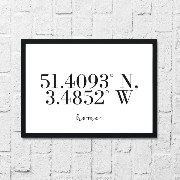 Home Coordinates Home Simple Wall Decor Print