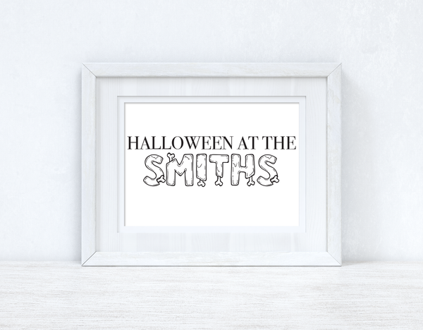 Halloween At The (Surname) Autumn Seasonal Wall Home Decor Print