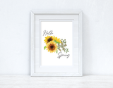 Hello Spring Sunflower Spring Seasonal Wall Home Decor Print