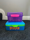 Personalised Name Set Of 2 School Water Bottle & Lunch Box Sticker Labels