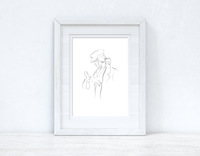 Line Work Woman Shopping Simple Home Bedroom Dressing Room Wall Decor Print