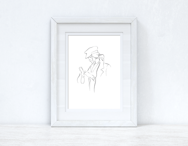 Line Work Woman Shopping Simple Home Bedroom Dressing Room Wall Decor Print