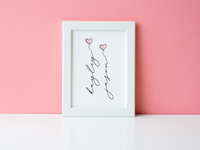 Personalised Names With Hearts Valentine's Day Home Wall Decor Print