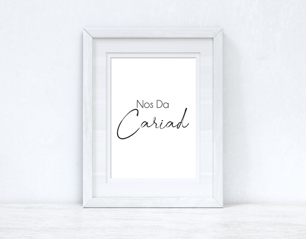 Nos Da Cariad Good Night Love Home Welsh Decor Wall Decor Print