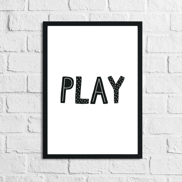 Scandinavian Play Children's Nursery Bedroom Wall Decor Print