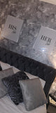 His & Hers Side Bold Couple Black Set Of 2 Bedroom Prints