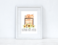 Pumpkin Farm Ahead Autumn Seasonal Wall Home Decor Print