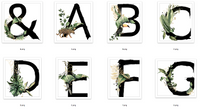 Watercolour Jungle Black Green Golds Personalised Alphabet Letter Bedroom Home Wall Decor Print