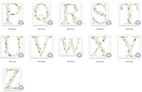 Personalised Spring Floral Initial & Name Spring Seasonal Wall Home Decor Print