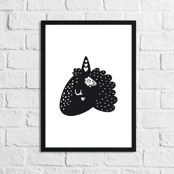 Scandinavian Unicorn Children's Nursery Room Wall Decor Print