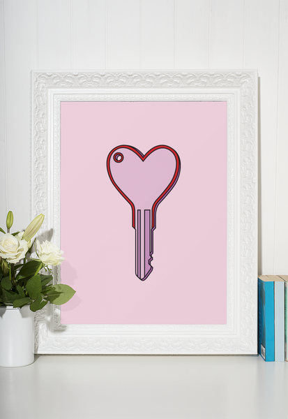 Valentines Key Valentine's Day Home Wall Decor Print