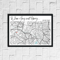 When We Met Personalised Date Any Place Country City Wall Decor Print