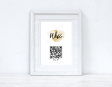 Personalised Wifi Gold Splatter Splatter Scan Me! Wifi QR Scan Home Wall Decor Print