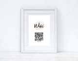 Personalised Wifi Rose Gold Pink Splatter Scan Me! Wifi QR Scan Home Wall Decor Print