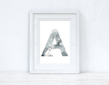 Winter Alphabet Letters Christmas Seasonal Wall Home Decor Print