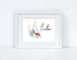 Winter Reindeer 2021 Winter Christmas Seasonal Wall Home Decor Print