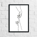 Adams Touching Hands Line Work Wall Decor Print