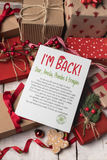 Elf Hello I'm Back & Goodbye Personalised Printed Letters Christmas Seasonal Wall Home Decor Print