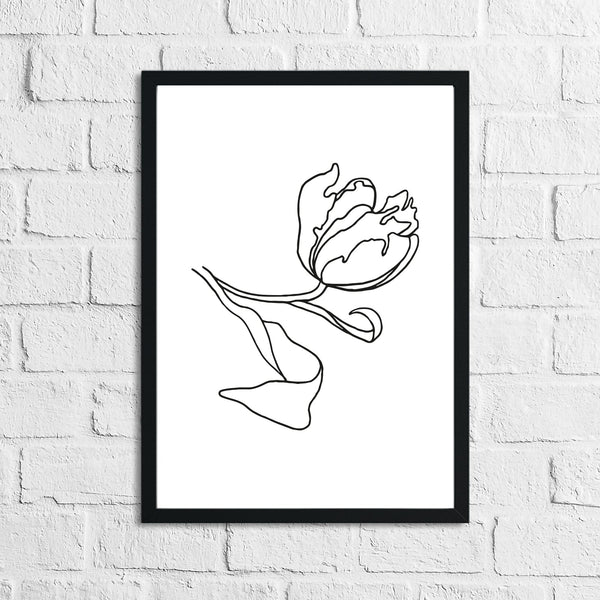 Flower 1 Simple Line Work Bedroom Wall Decor Print