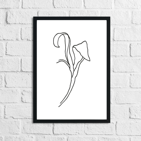 Flower 2 Original Simple Line Work Bedroom Wall Decor Print