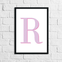 Personalised Pink Initial Children's Room Wall Decor Print