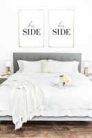 His & Her SIDE Couple Set Of 2 Bedroom Prints