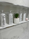 Personalised Font Bathroom Shampoo Conditioner Body Wash & Bubbles Sticker Set (No Bottles Included)