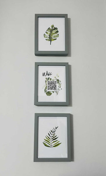 Wifi Greenery Scan Me! Wifi QR Scan Home Wall Decor Print