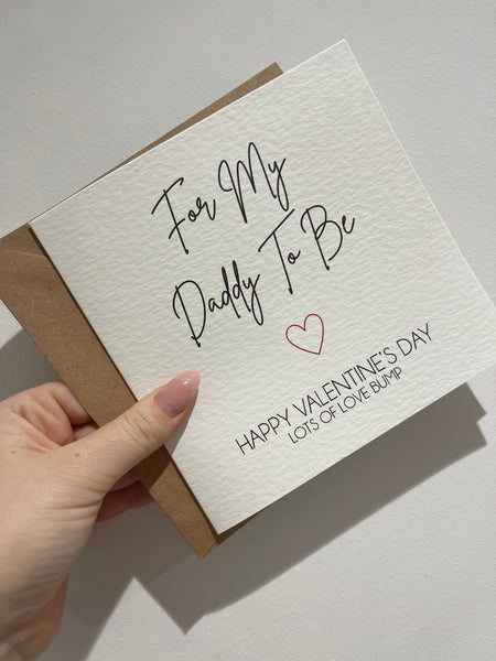 For My Daddy To Be Bump Valentines Day Funny Humorous Hammered Card & Envelope