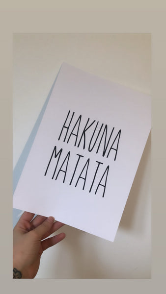 Hakuna Matata Simple Home Wall Decor Print