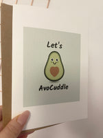 Let's Avocuddle Valentines Day Funny Humorous Hammered Card & Envelope