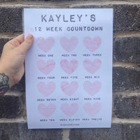 Personalised A4 Any Name 12 Week Countdown Weight Loss Chart Tracker Print - Assorted Designs - Laminated With Drywipe Pen