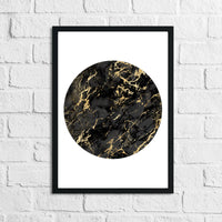 Black Gold Circle Home Simple Home Wall Decor Print