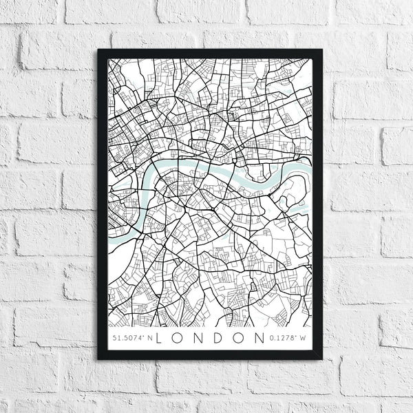 Personalised Colour Any Place Country City Print With Coordinates Wall Decor Print