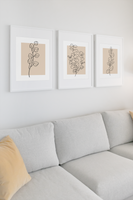 Neutral Botanical Eucalyptus Line Art Set Of 3 Or Single Home Wall Decor Prints - Neutral Wall Art - Prints - Line Art - Beige Decor