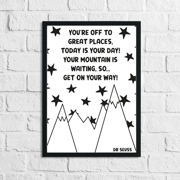 Mountains Children's Room Wall Bedroom Decor Print