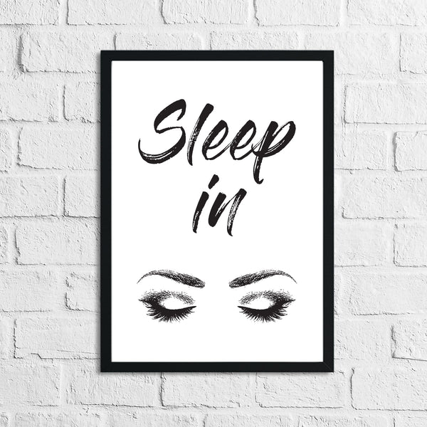 Sleep In Eyelashes 2 Bedroom Simple Decor Print