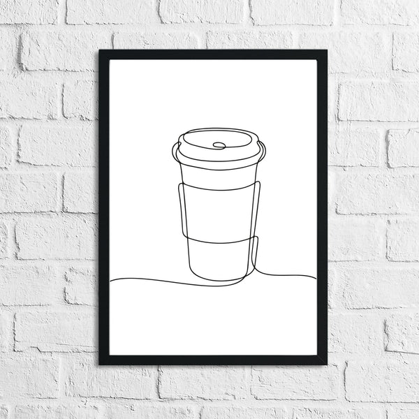 Travel Cup Simple Line Work Kitchen Wall Decor Print