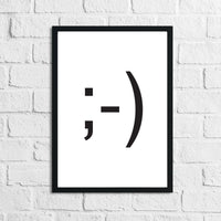 Winky Face Humorous Funny Bathroom Wall Decor Print